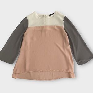 Atmosphere Women’s Blouse Size 6 Colorblock 3/4 Sleeve Pastel Feminine Dainty